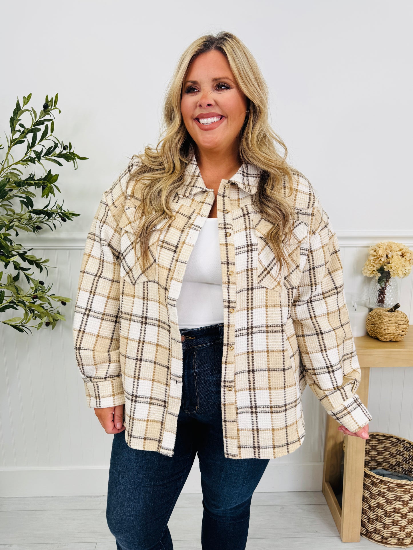 Fireside Favorite Shacket In Cream