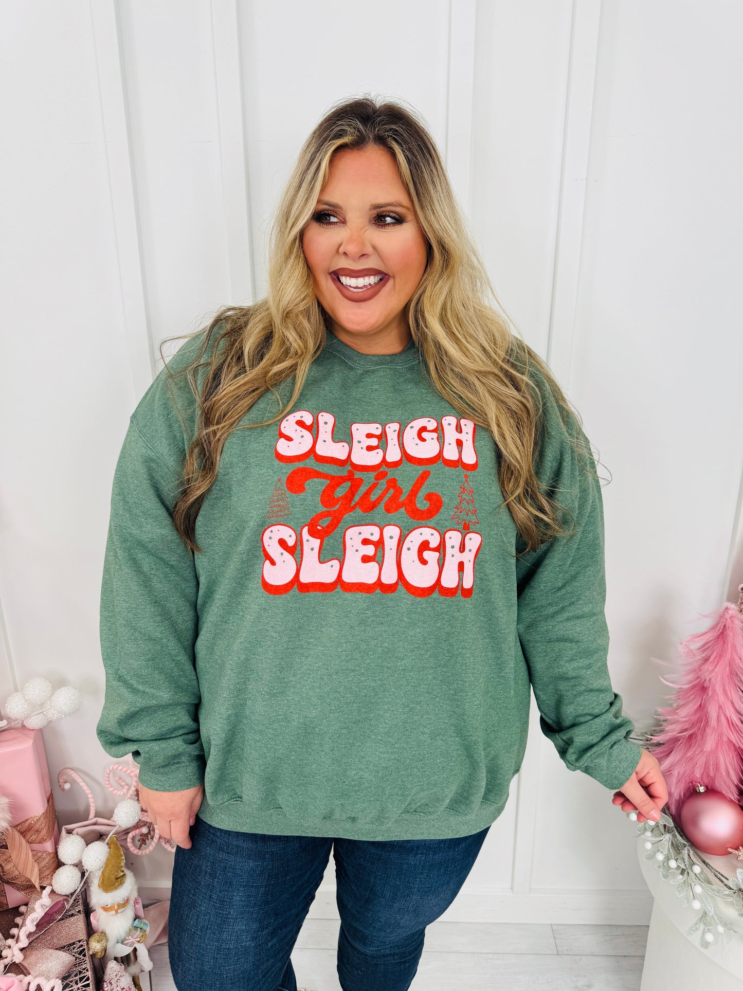 Sleigh Girl Sleigh Graphic Crewneck Sweatshirt