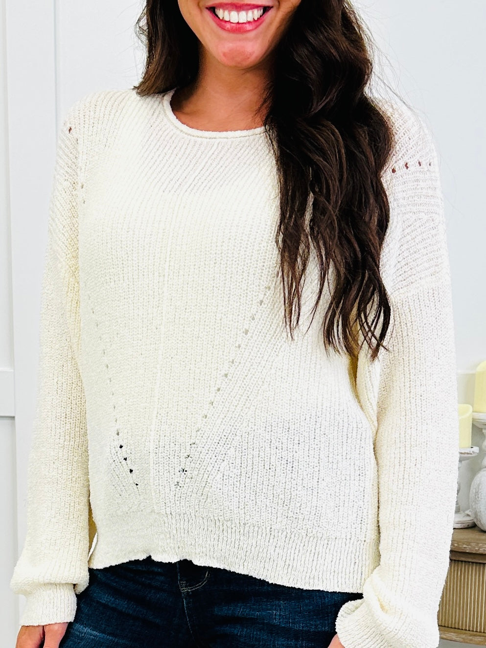 All Day Everyday Sweater In Cream