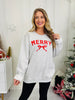 Merry With Ribbon Graphic Crewneck Sweatshirt