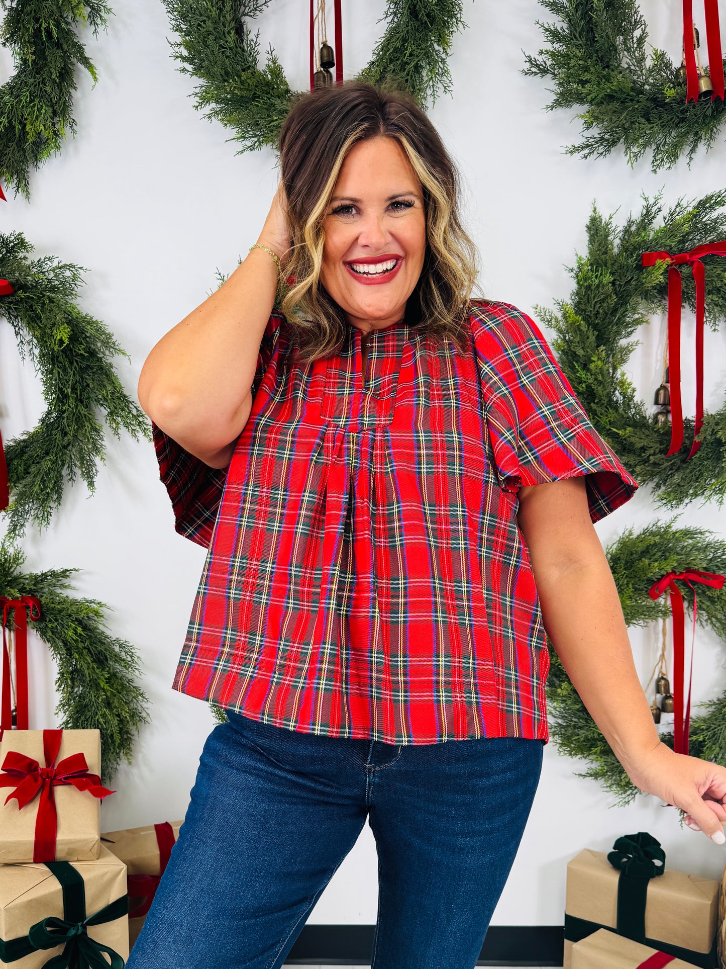 Plaid For The Party Top