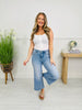 Basic in The Best Way Tummy Control Cropped Wide Leg Jeans