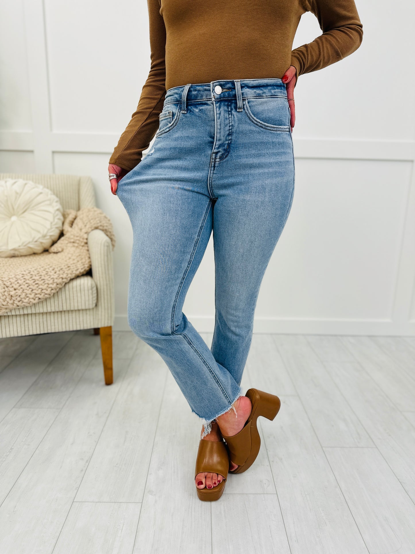 Let's Kick It Tummy Control Kick Flare Jeans in Reg/Curvy