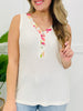 Petal Lined Tank Top In Cream