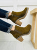 Pick Of The Patch Booties In Olive Suede