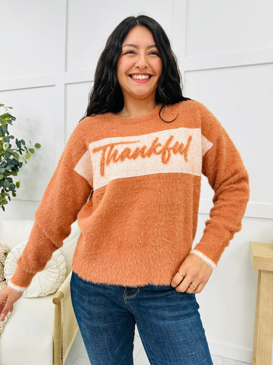 Fall Into Happiness Sweater In Burnt Orange