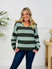 Stripe Of The Moment Sweater In Olive