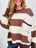 Daydream Route Top In Brown/Ivory