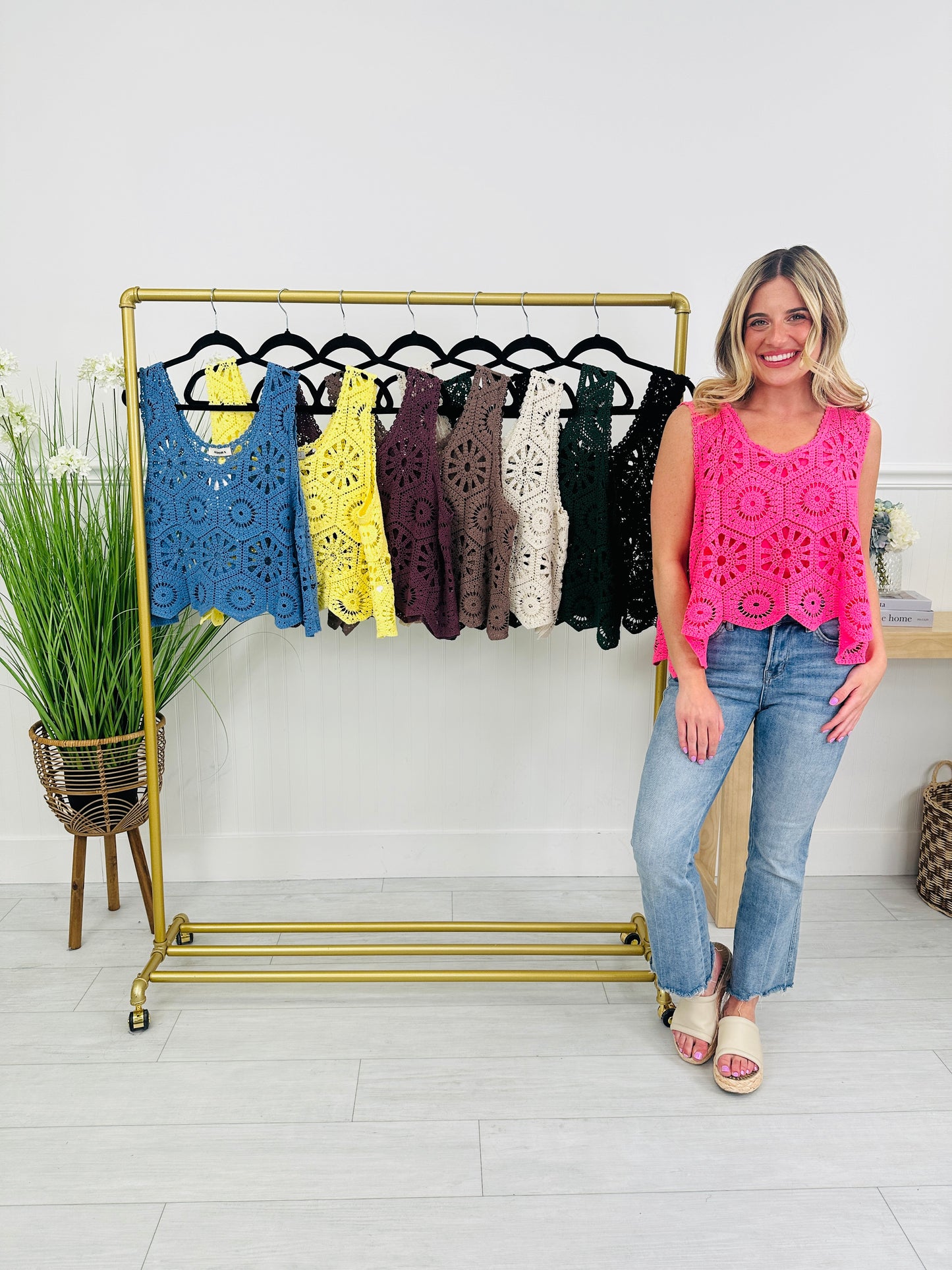 Crochet All Day Top In Multiple Colors