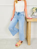Basic in The Best Way Tummy Control Cropped Wide Leg Jeans