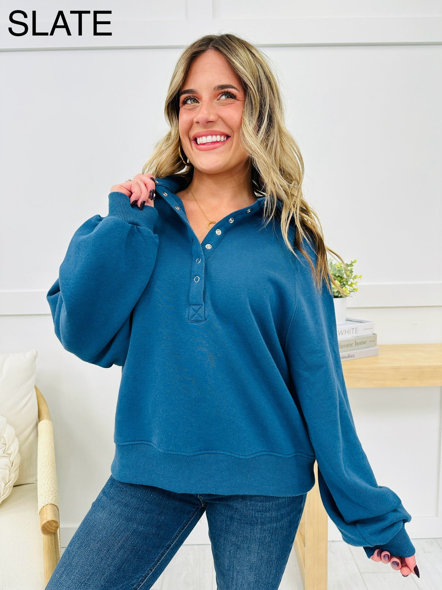 REG/CURVY MOCO Exclusive Super Snap Pullover Top- Multiple Colors!