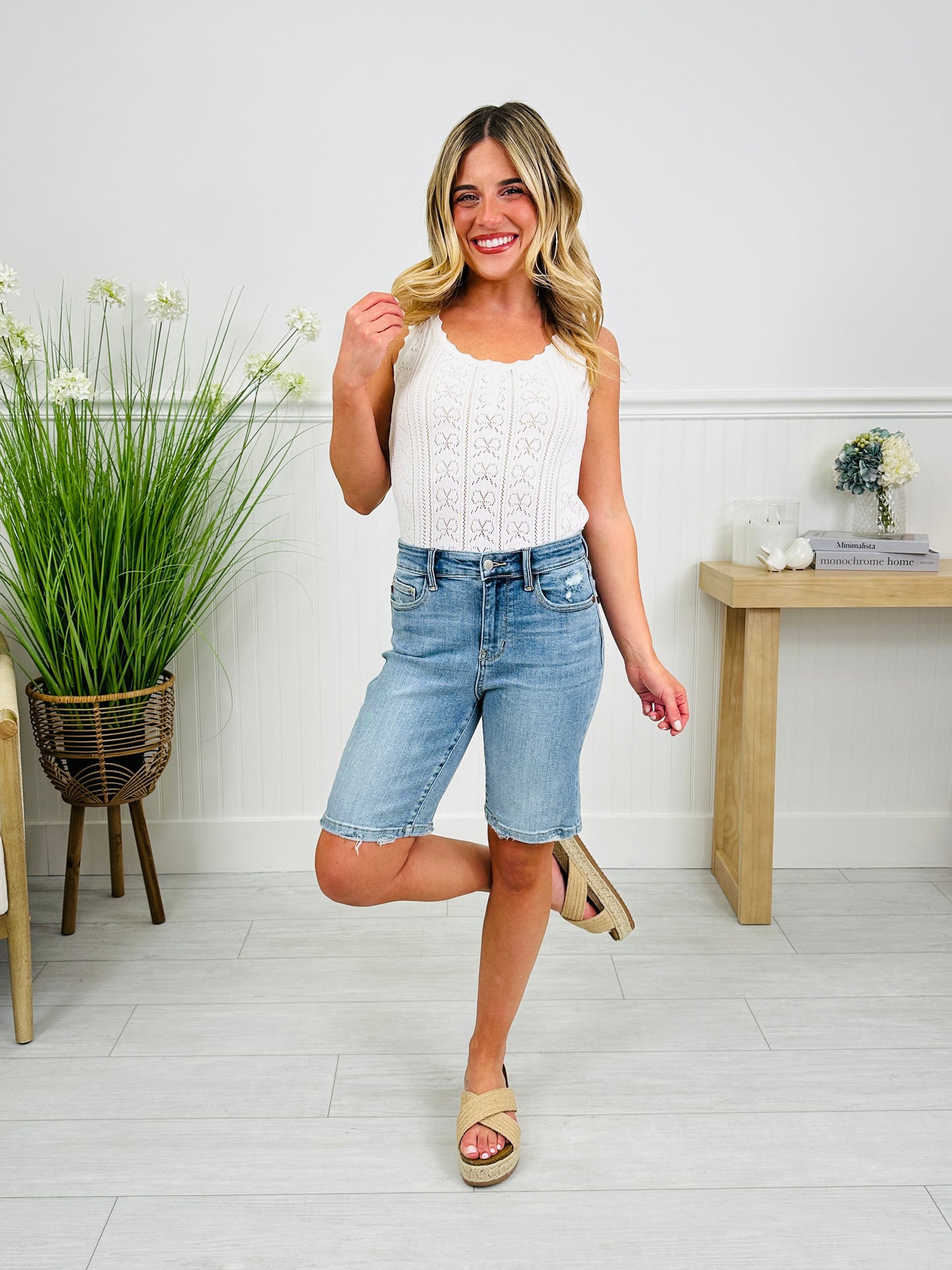 Judy Blue Bermuda Bliss Vintage Washed Bermuda Shorts