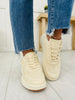 Tread The Line Sneakers in Beige