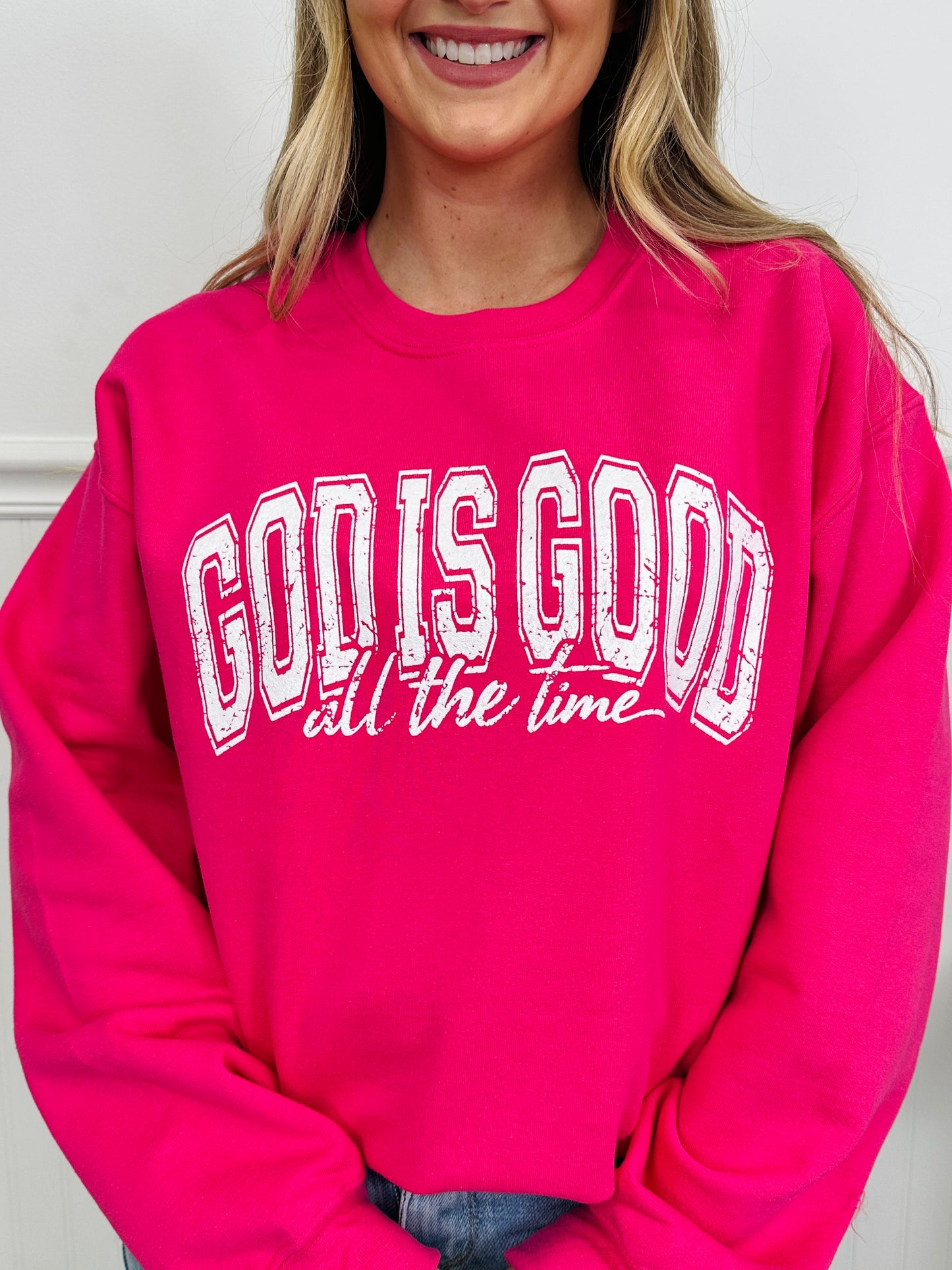 God is Good Graphic Crewneck Sweatshirt in Two Colors