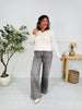 Into The Grey Tummy Control Wide Leg Jeans In Multiple Inseams