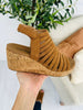 Elevated Stunner Wedges In Tobacco Faux Suede