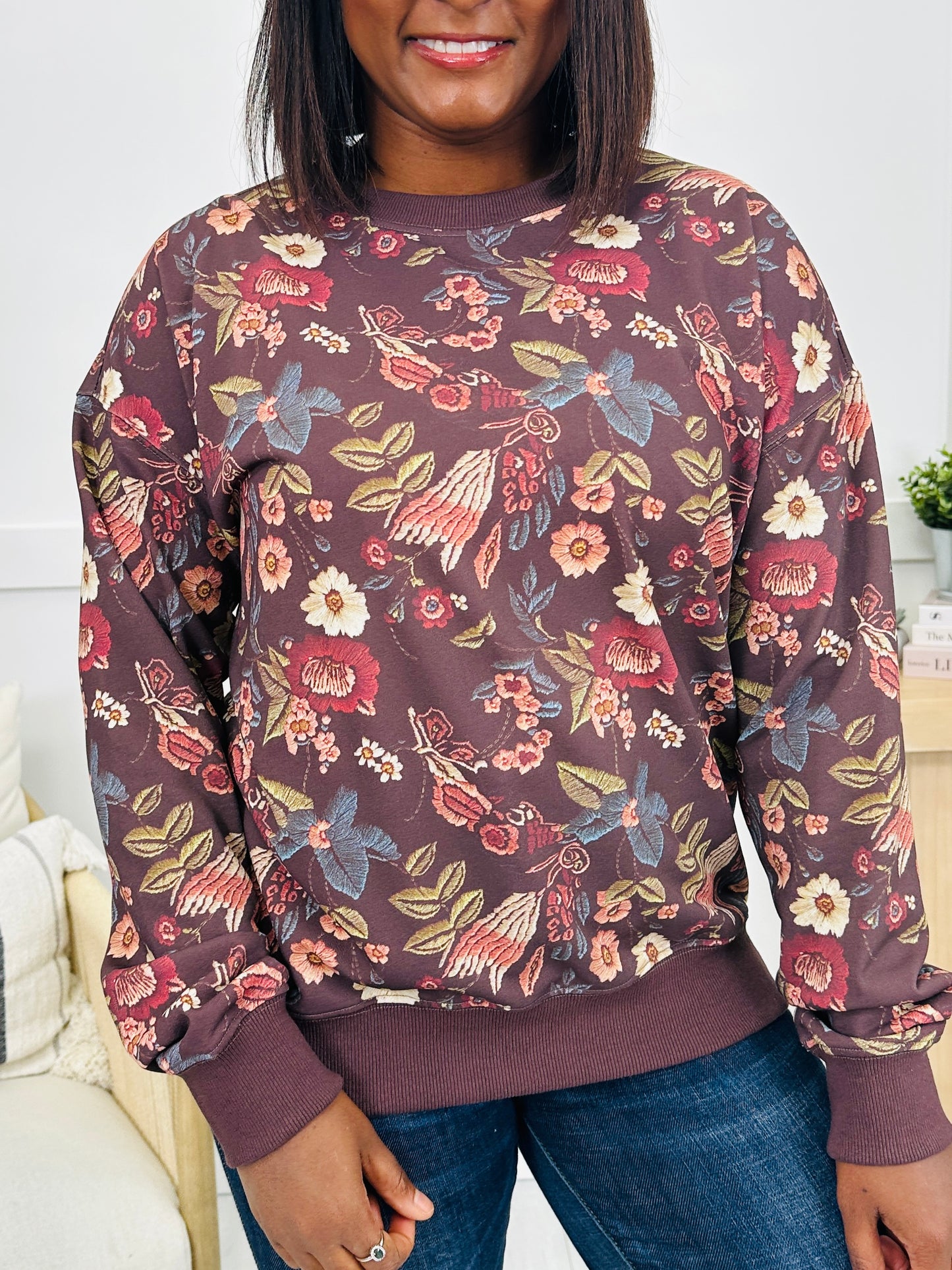 Blossom Trimmed Pullover