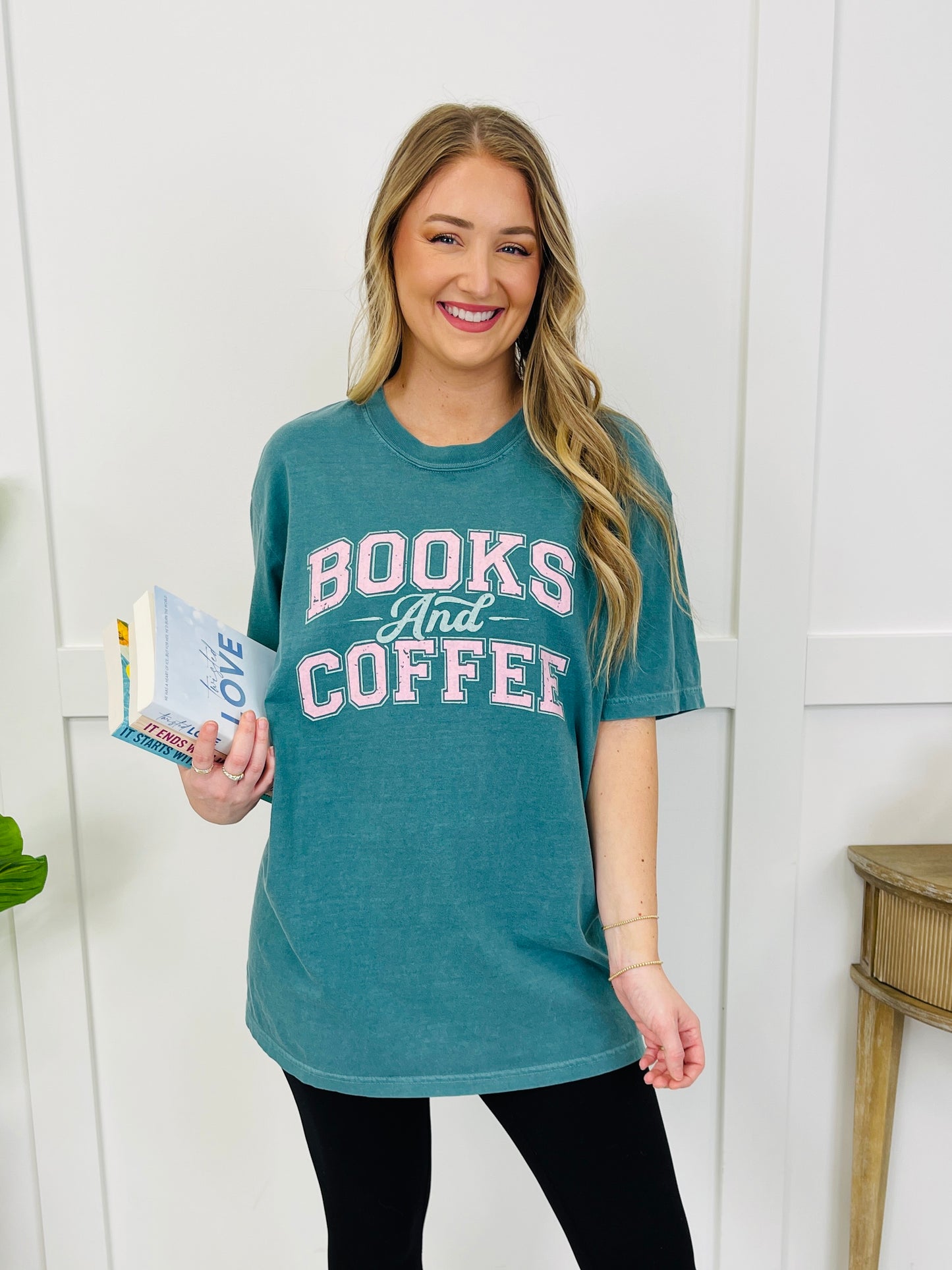 Books And Coffee Graphic Tee