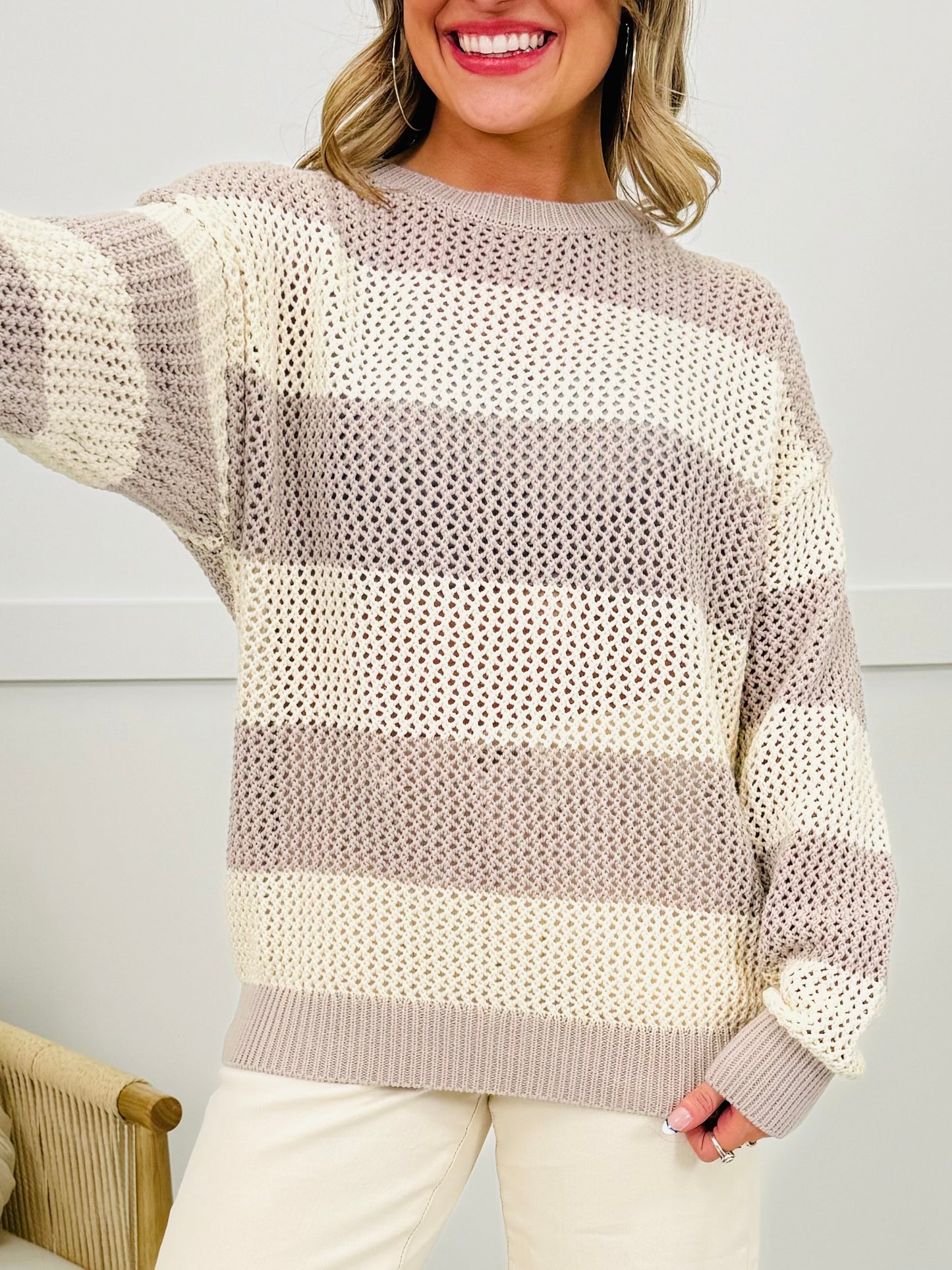 MOCO Exclusive Coastal Chic Striped Sweater- Multiple Colors!