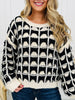 Frosted Grid Sweater in Black