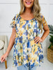 Floral Sketch Top in Mustard