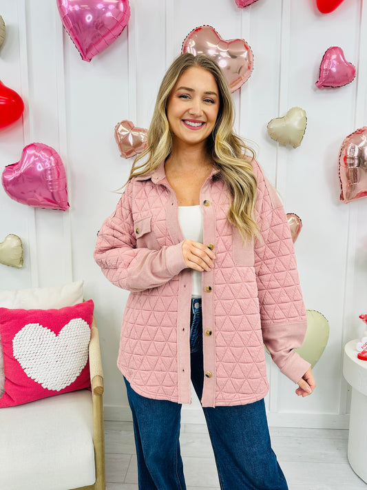 Edge Out Shacket in Blush