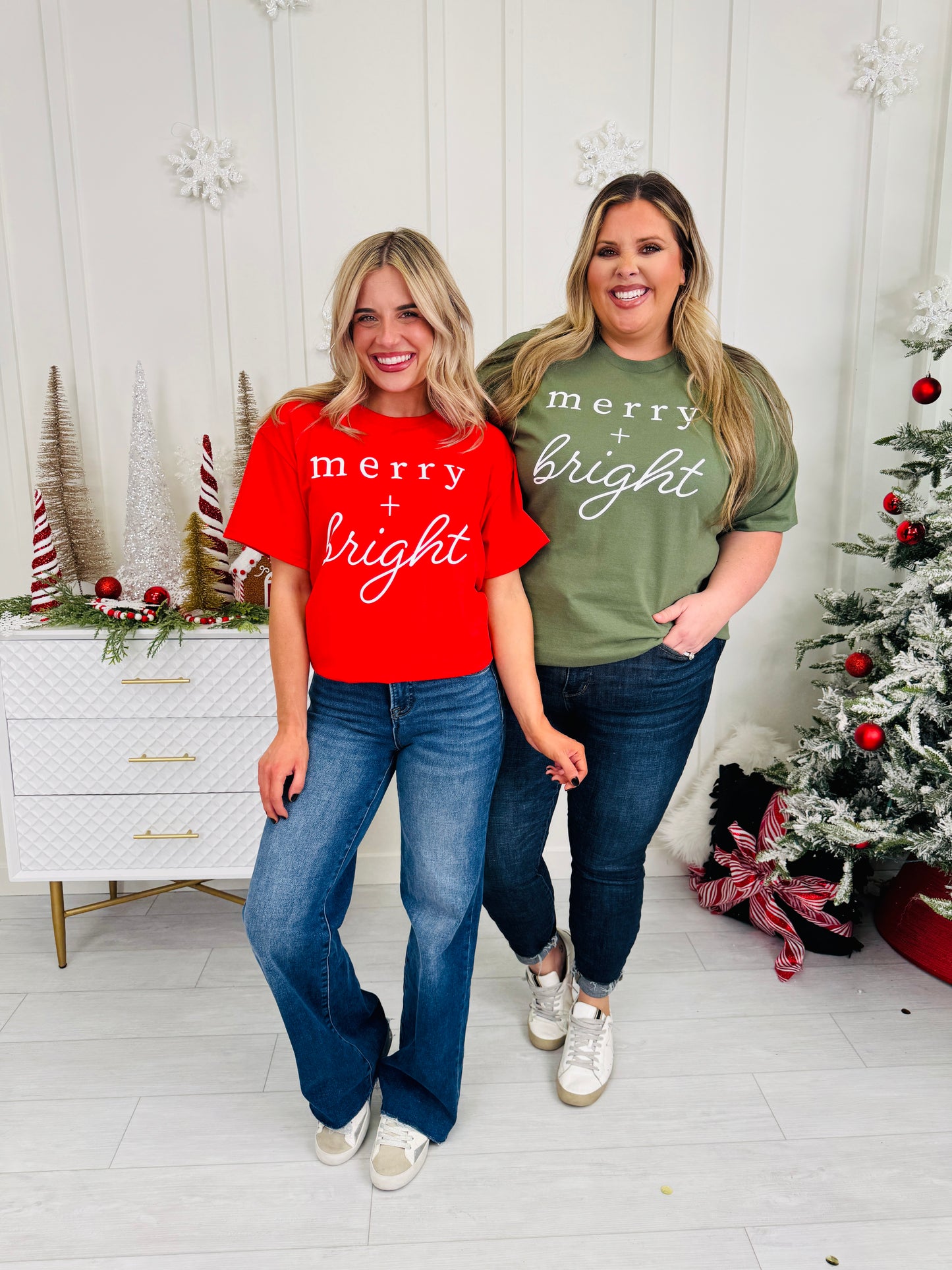 Merry + Bright Graphic Tee-Multiple Colors!