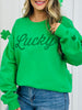 Green Glitter Lucky Crewneck Sweatshirt
