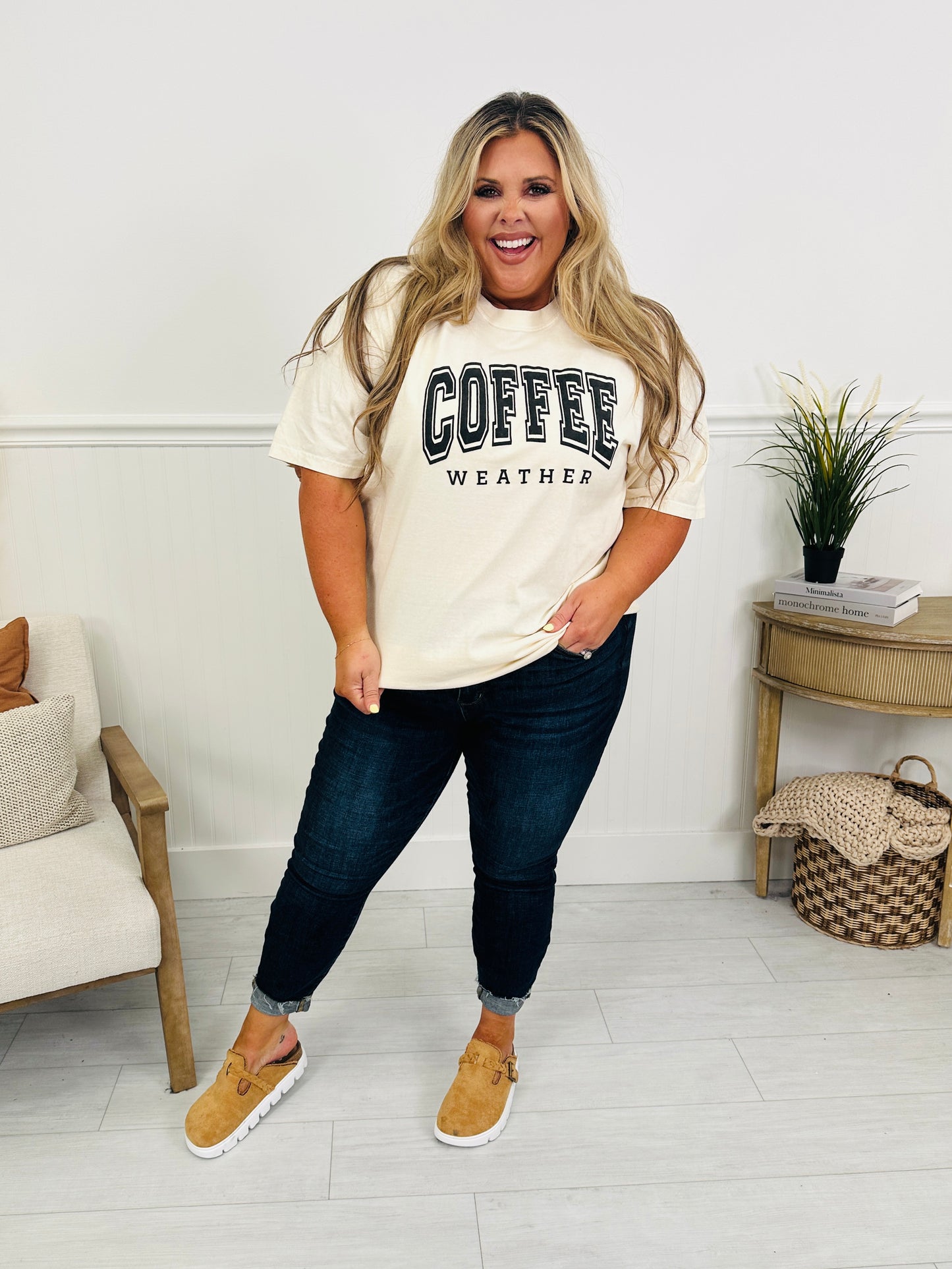 Coffee Weather Graphic Tee in Ivory