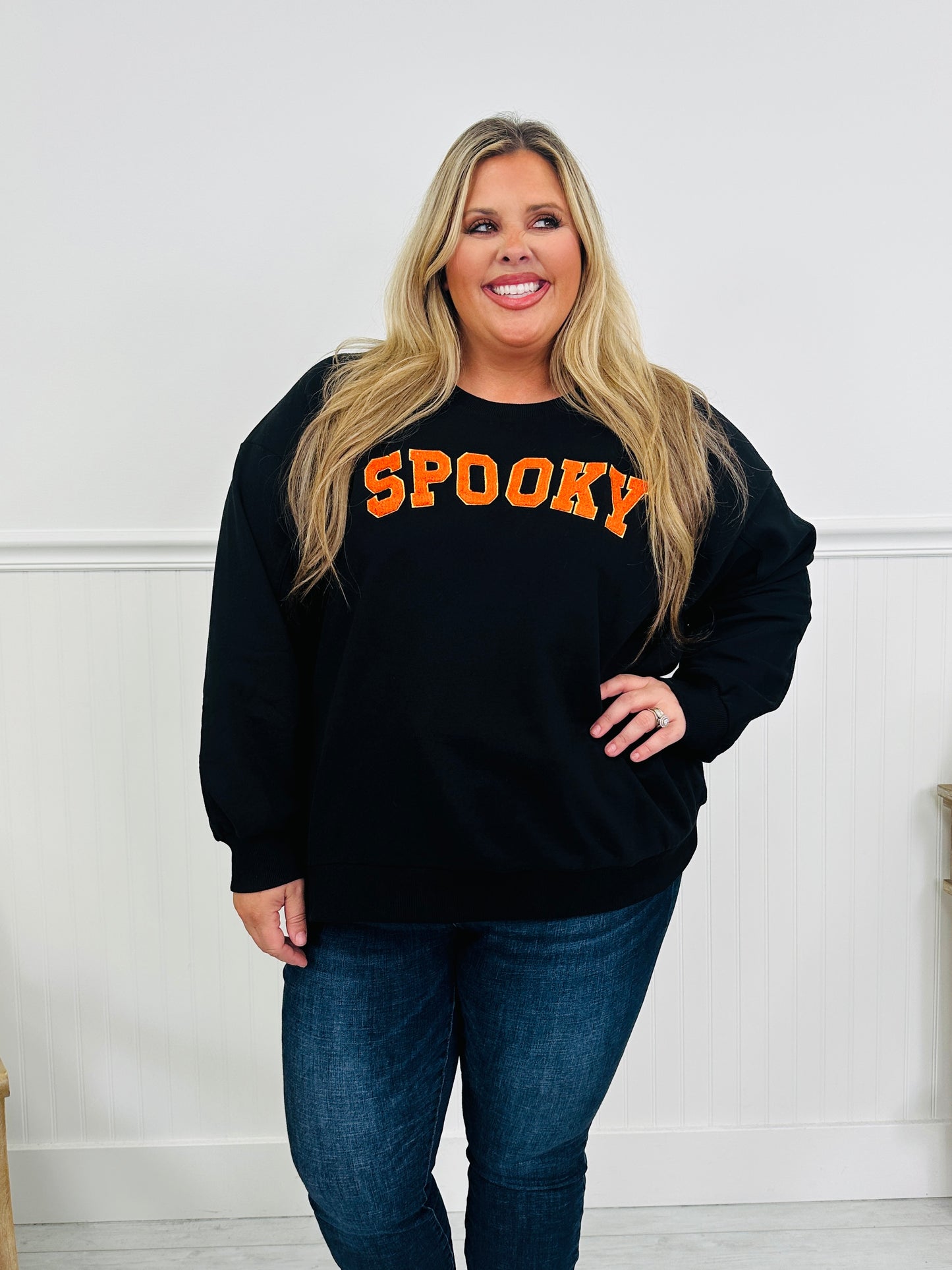 Spooky Chenille Patch Crewneck Sweatshirt