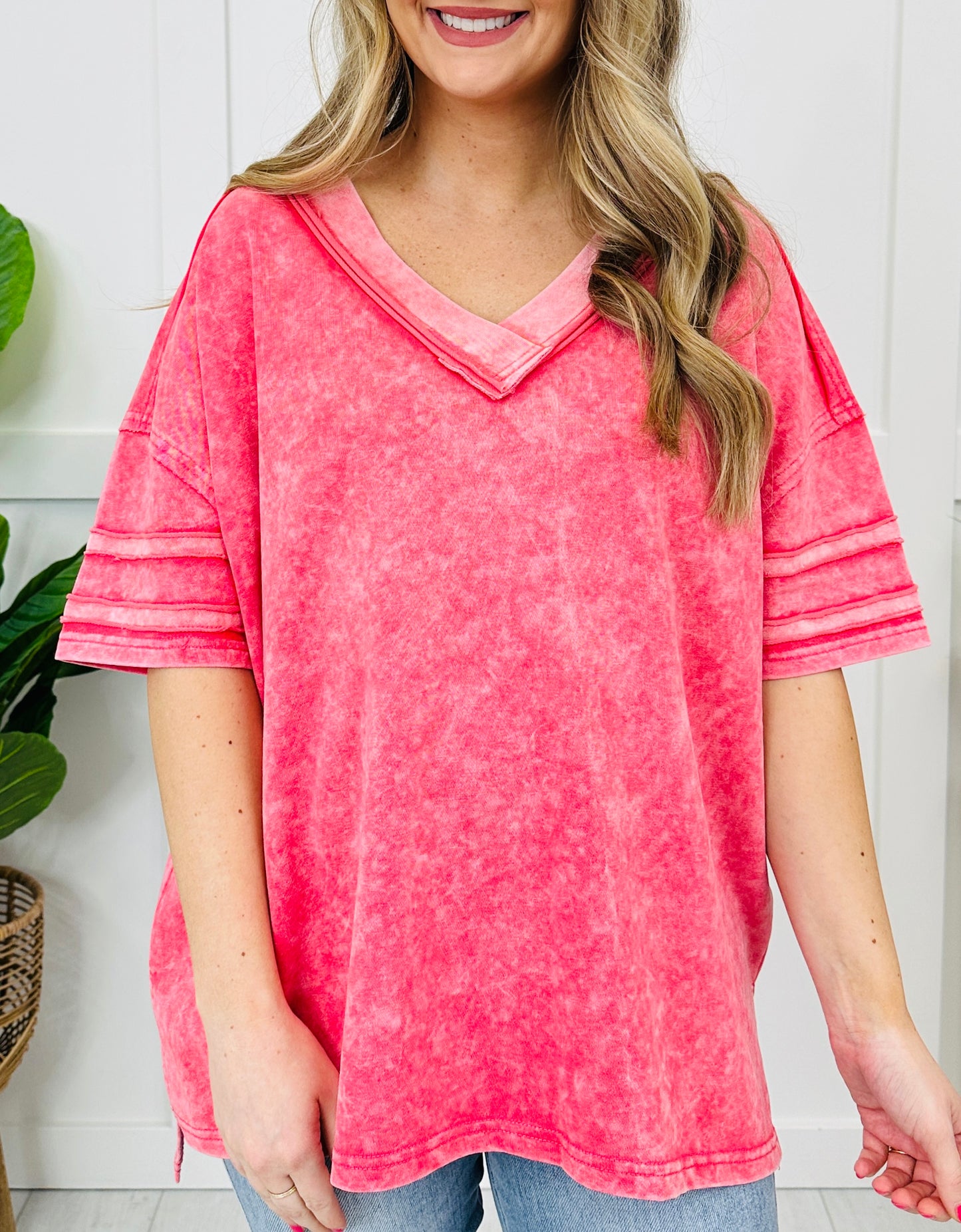 Victorious Comfort Top In Washed Coral