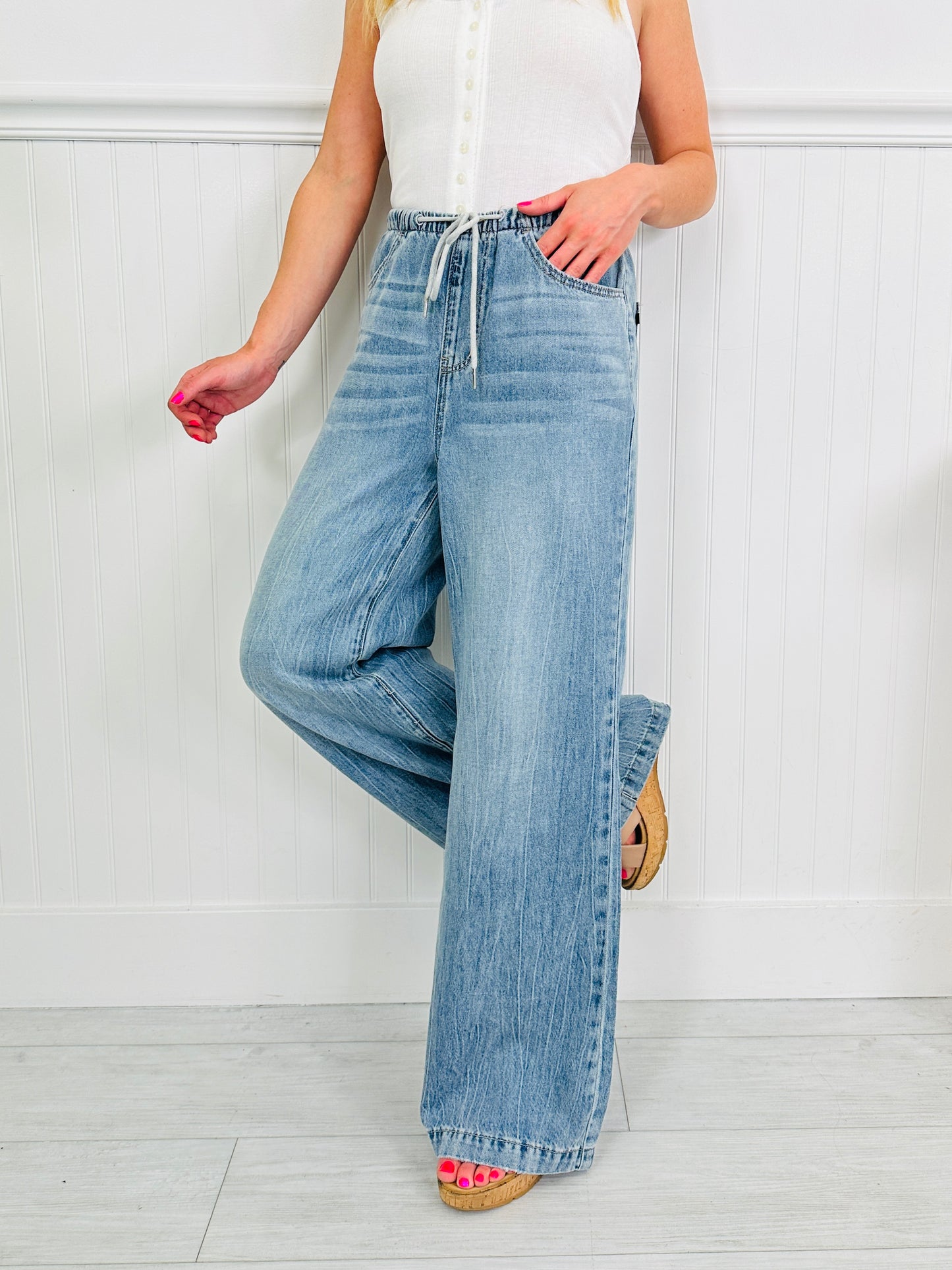 Judy Blue Featherweight Flow Palazzo Jeans