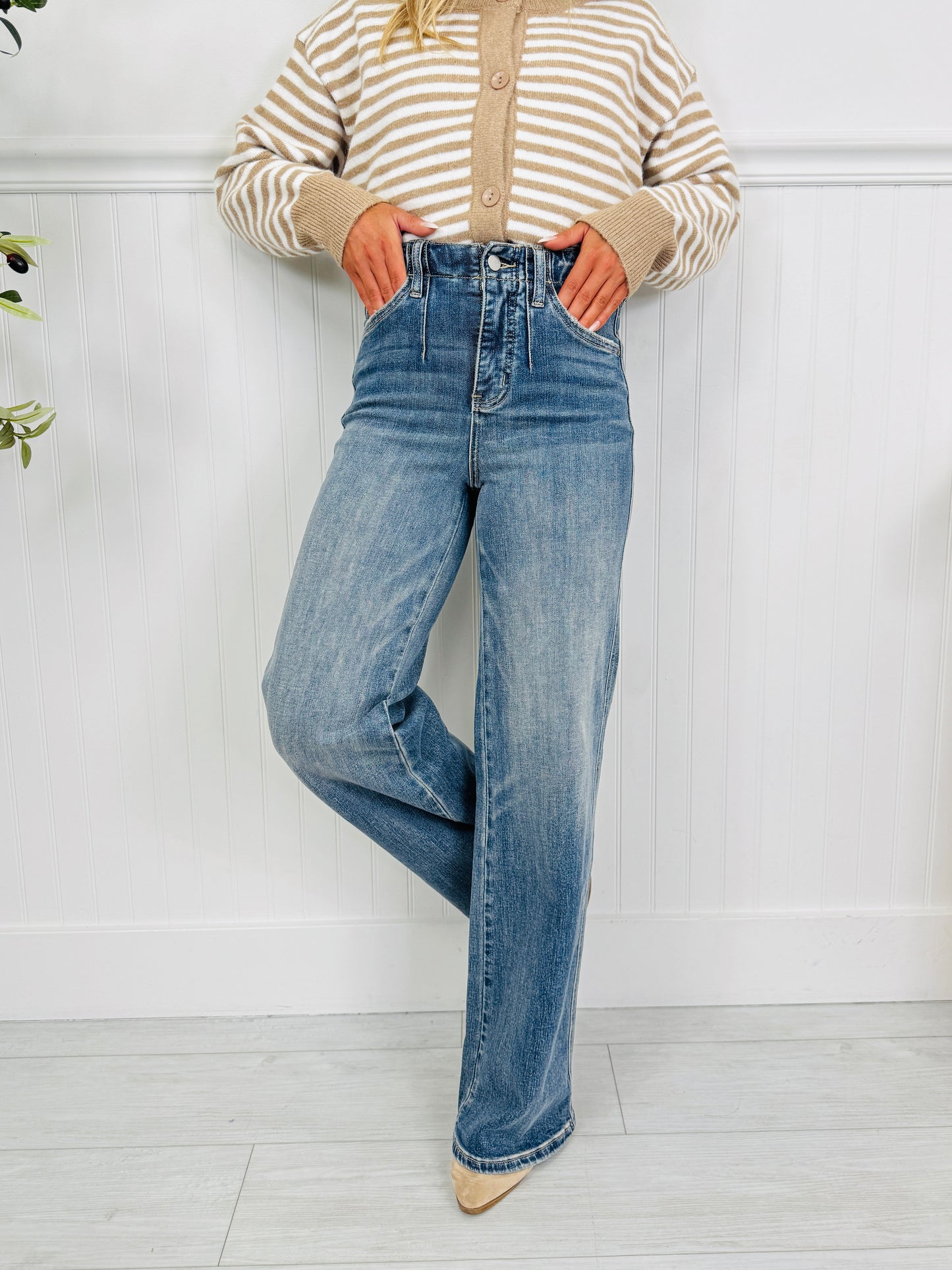 Wear It Well Tummy Control Wide Leg Jeans