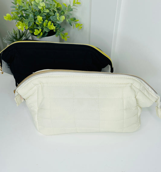 Quilted Cosmetic Bag- Multiple Colors!