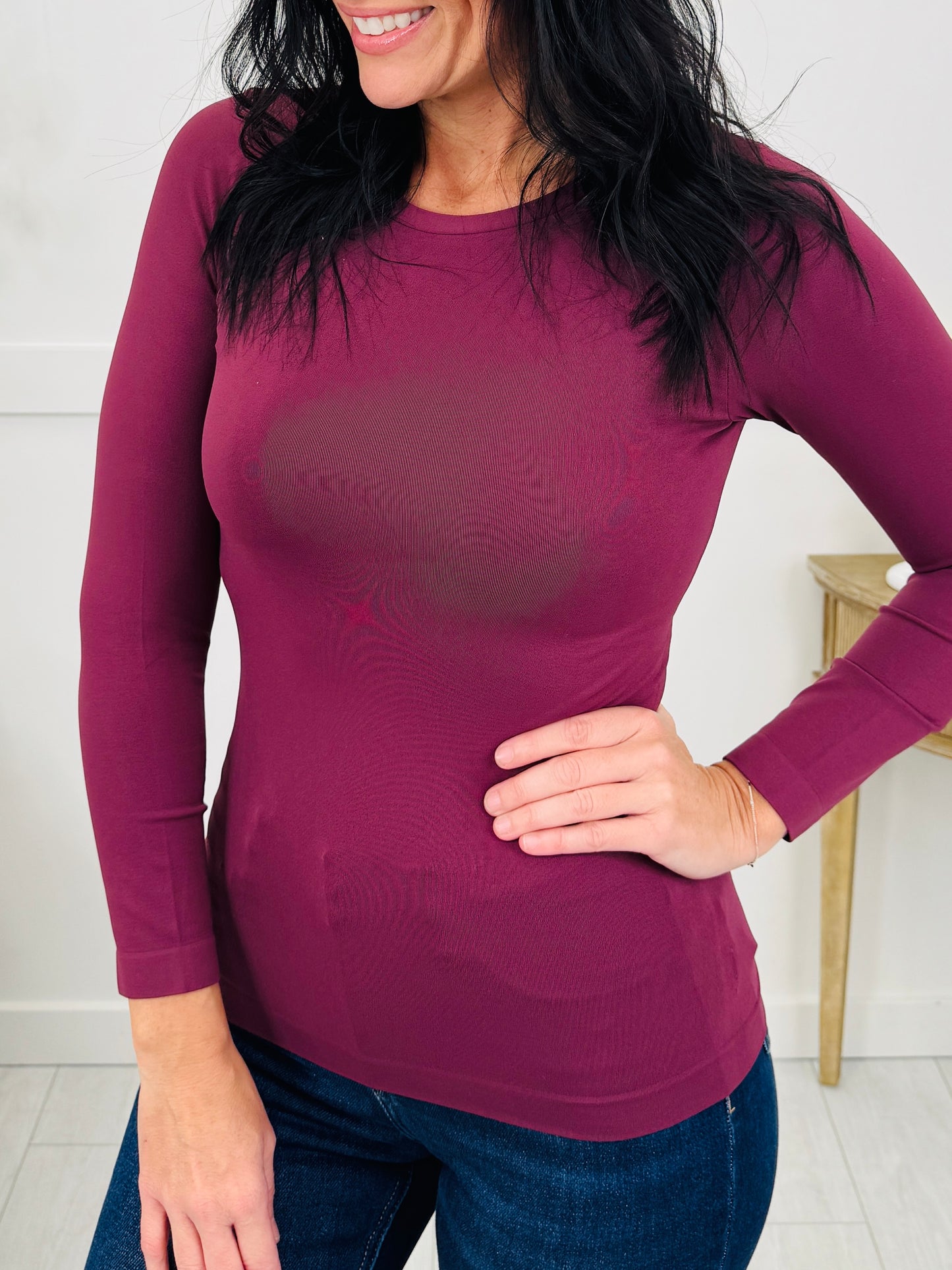 Confidently Casual Long Sleeve Shapewear In Multiple Colors