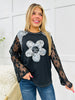 Winter Flower Top In Black