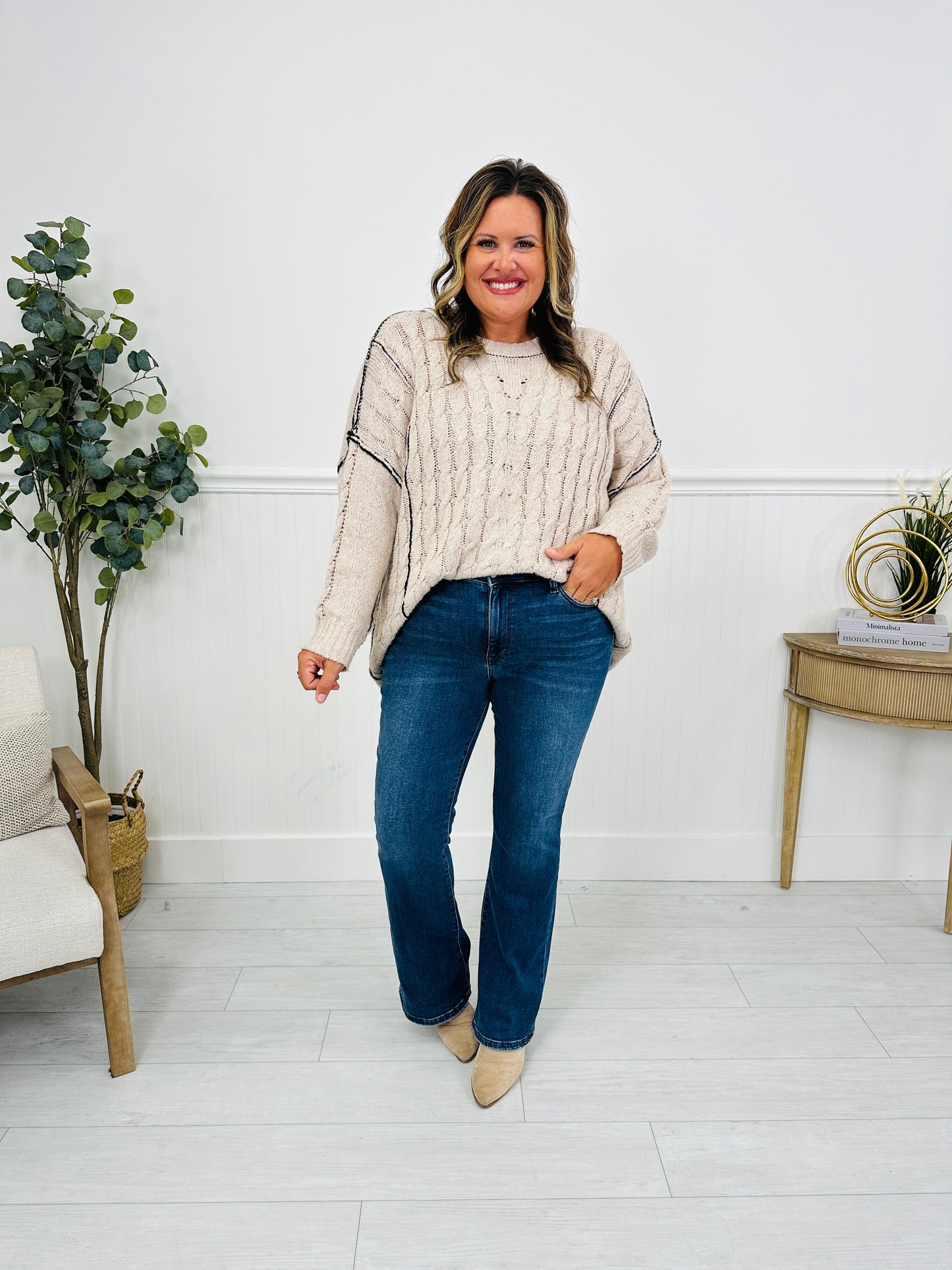 Judy Blue Cozy Classic Thermal Bootcut Jeans