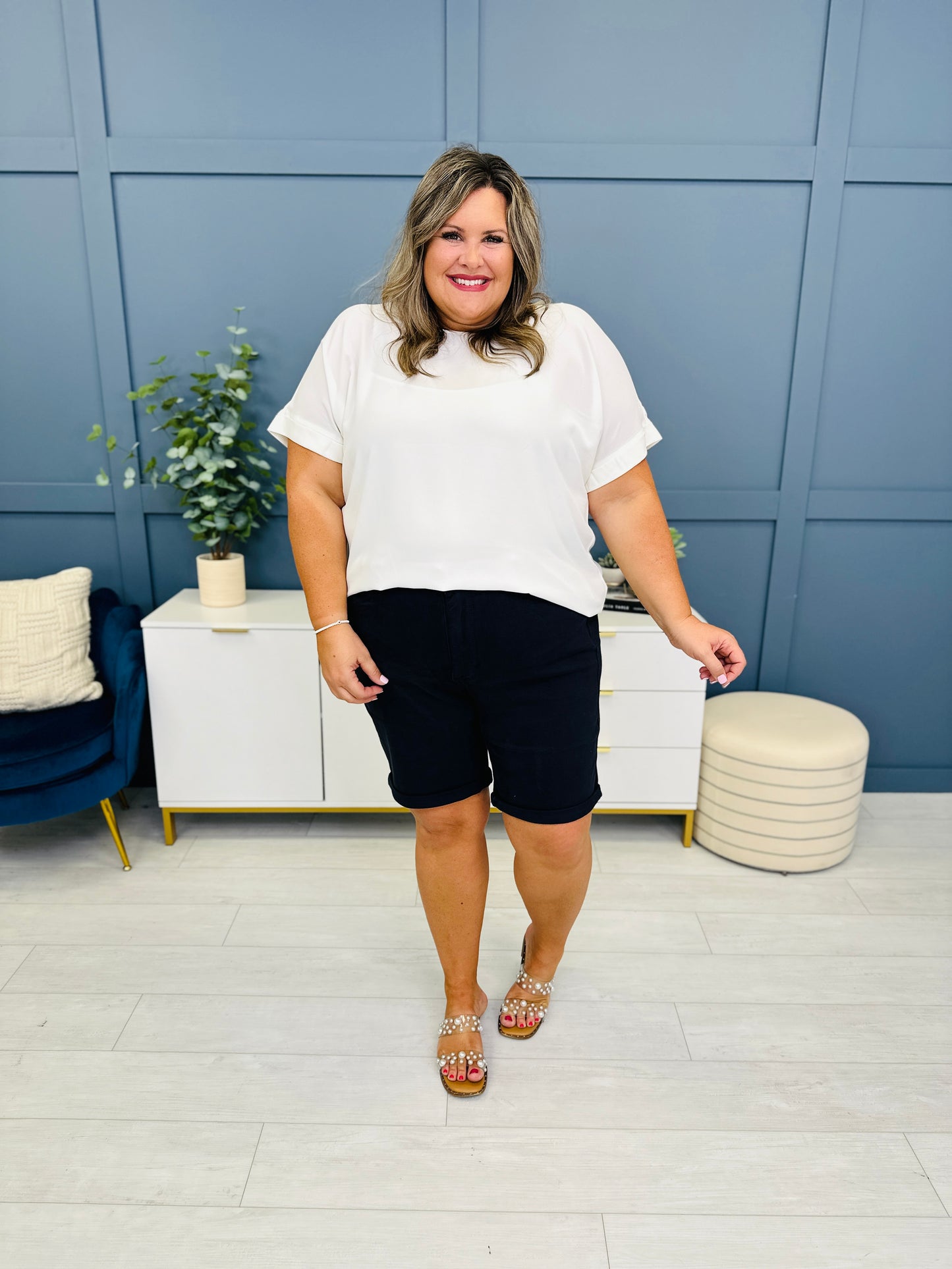 Judy Blue REG/CURVY America The Beautiful Bermudas in TWO Colors