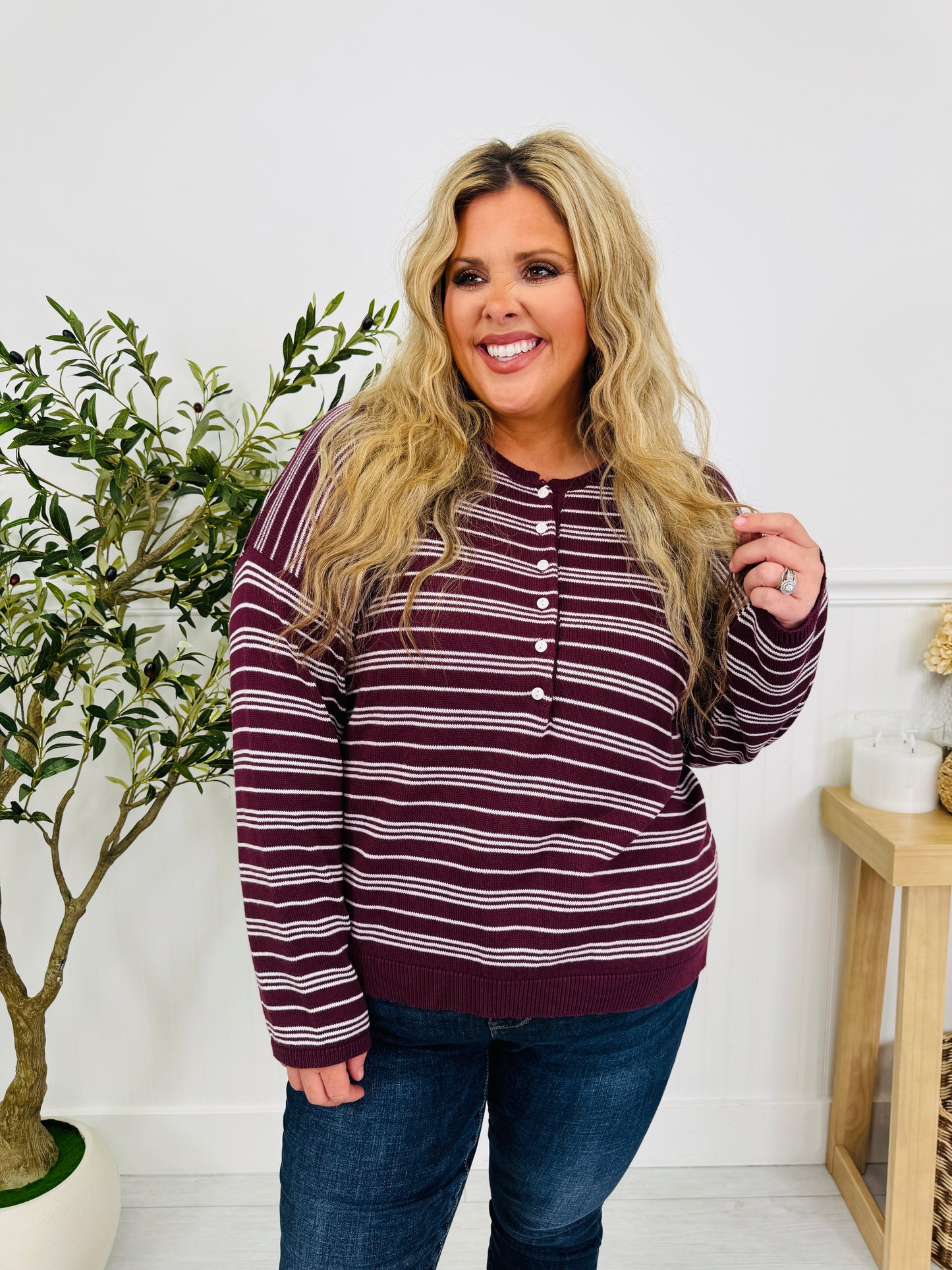 Fine Line Top In Wine