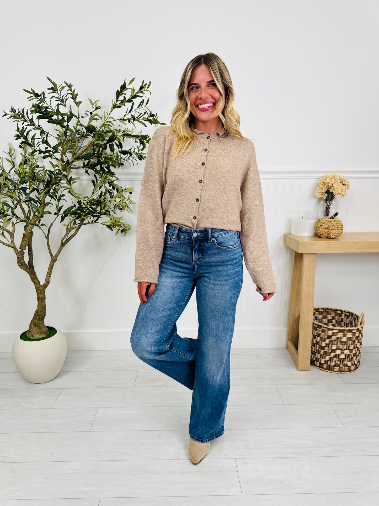 Just Four You Tummy Control Wide Leg Jeans in Four Inseams