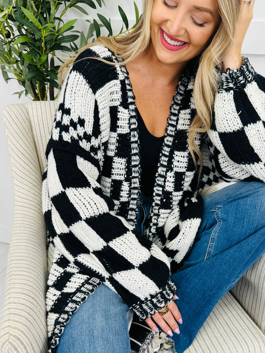 The Final Checkpoint Cardigan in Black Combo