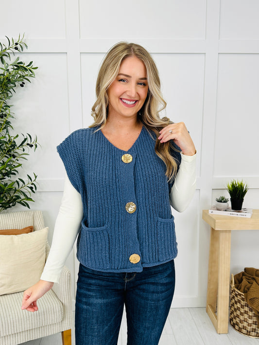 Held By The Thread Cardigan in Midnight Blue