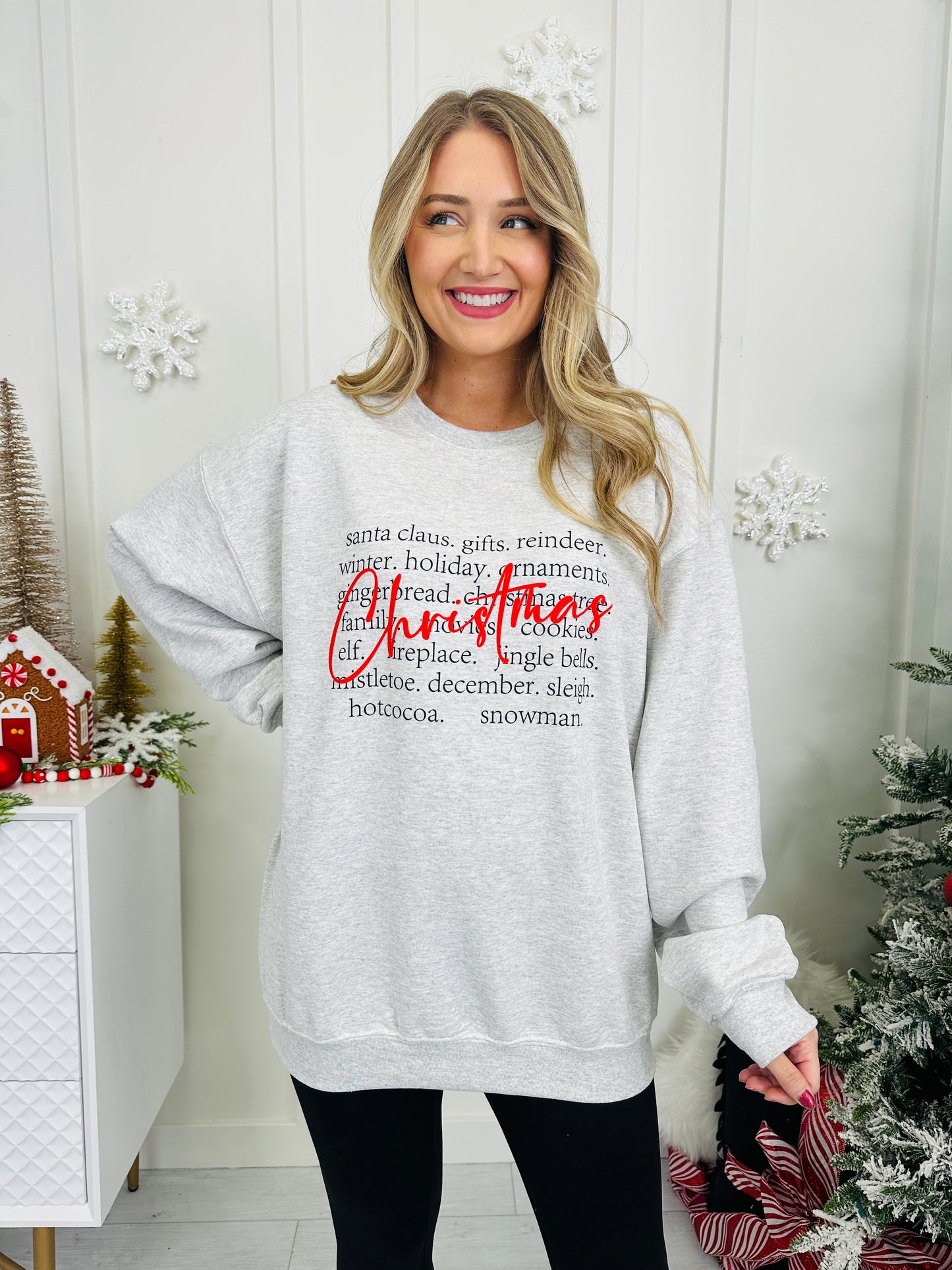 All About Christmas Graphic Crewneck Sweatshirt