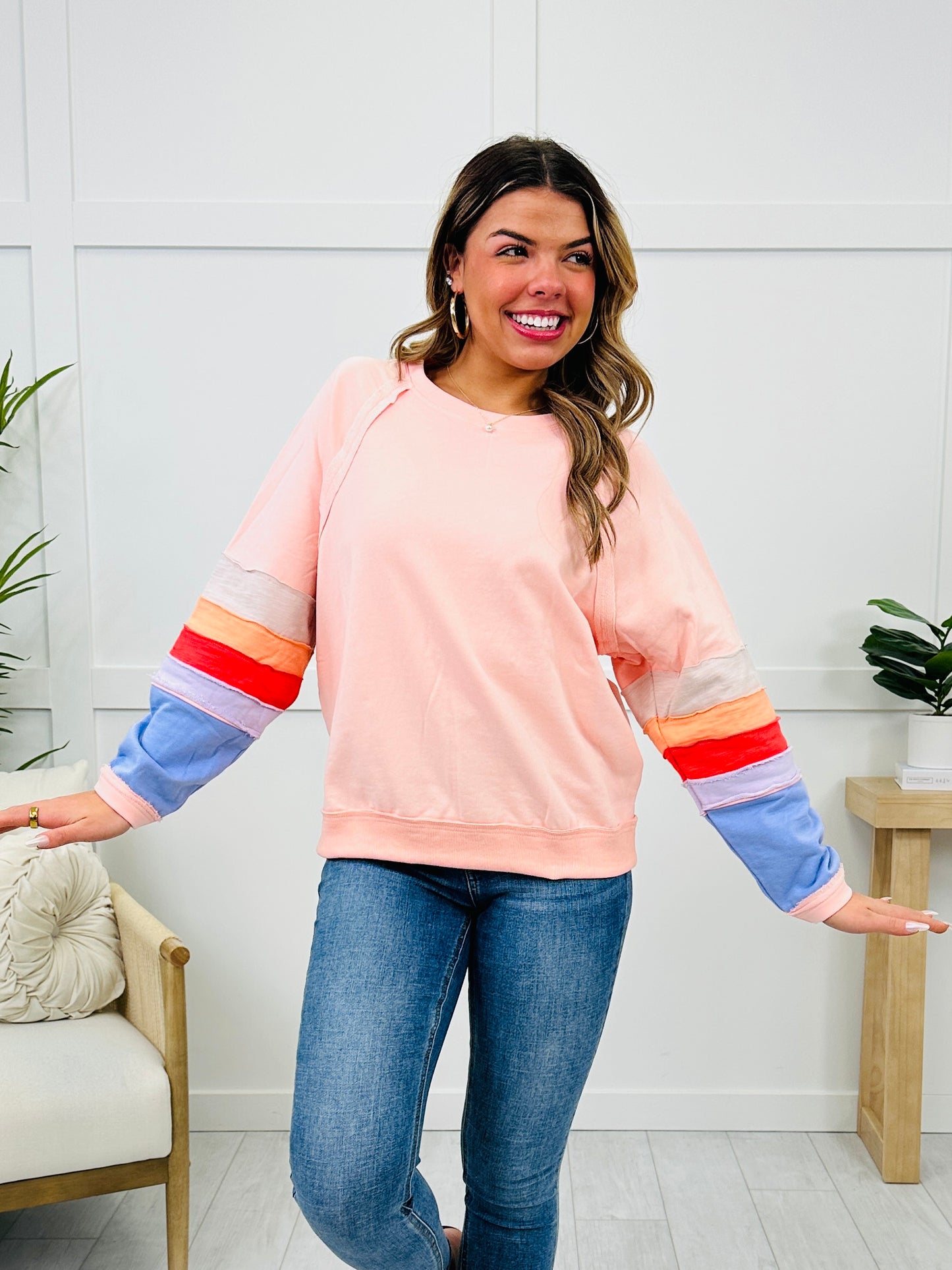 Prism Perfection Pullover In Lt Coral