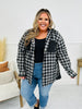 Falling For Flannel Hooded Shacket in Black