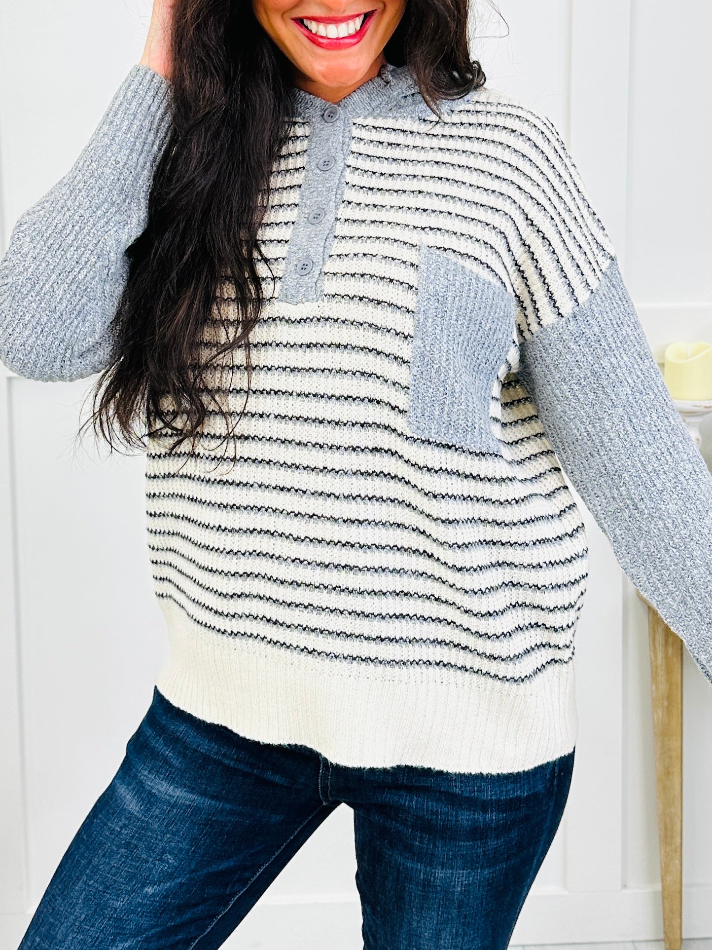 Wander More Top In Charcoal