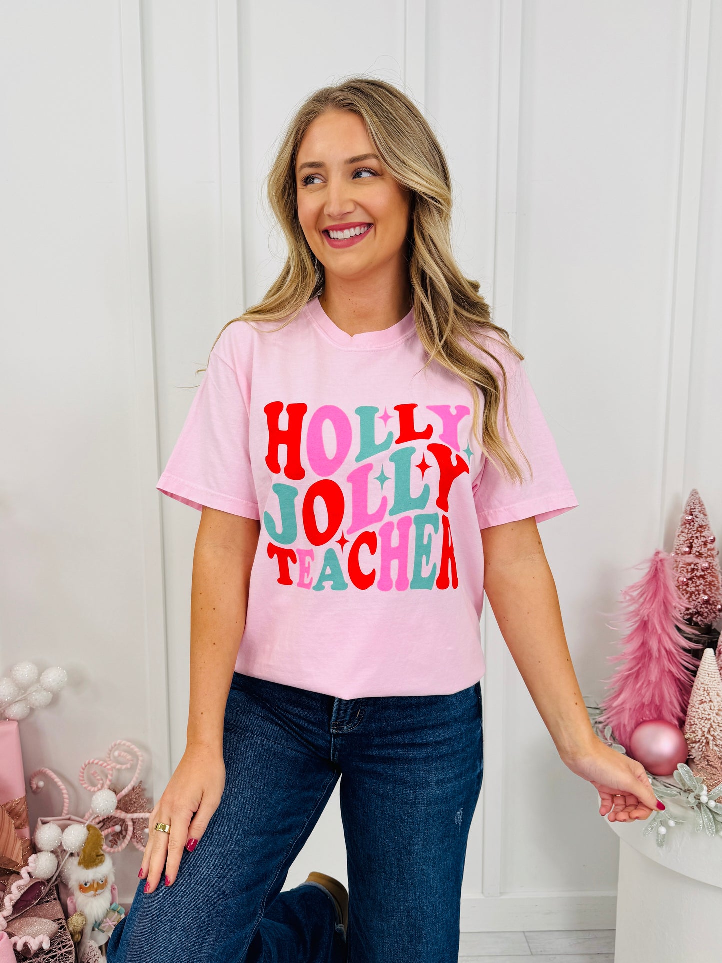 Holly Jolly Teacher Graphic Tee