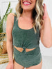 The Mari Swim Top in Emerald Shimmer