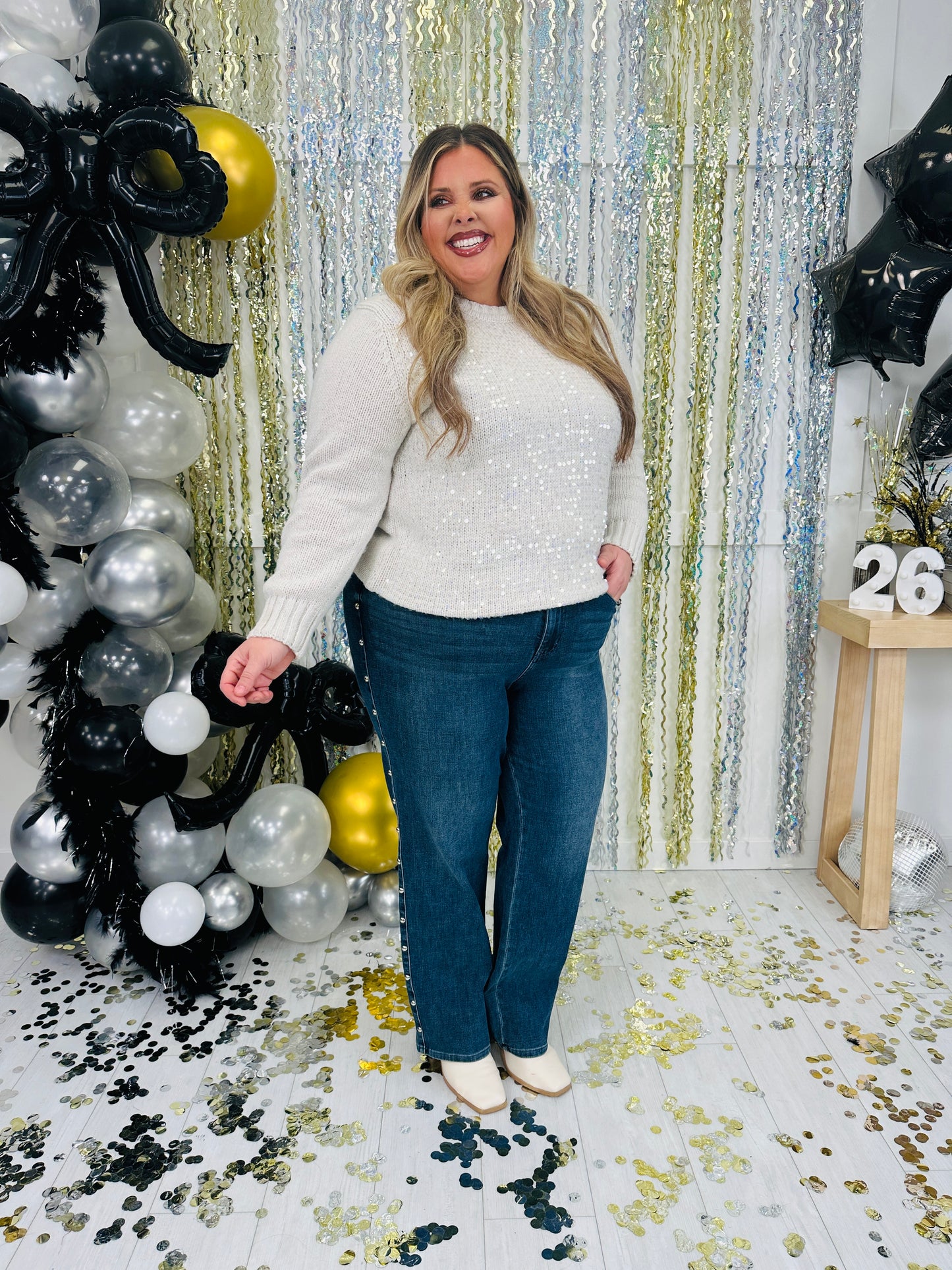 Judy Blue Straight Up Stud Straight Leg Jeans