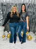 Judy Blue Dazzle Me Rhinestone Flare Jeans in Reg/Curvy